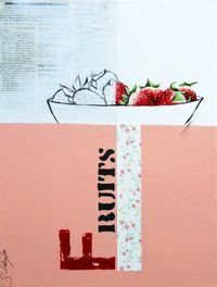 Fruits - Acrylcollage, 40 cm x 30 cm