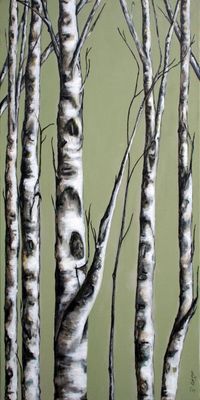 Birken II - Acryl, 100 cm x 50 cm