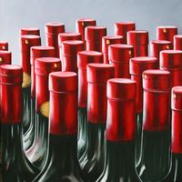 Vin rouge - &Ouml;l, 100 cm x 100 cm