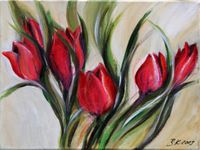 Tulpen - Acryl, 30 cm x 40 cm