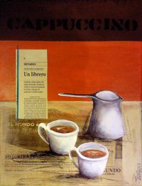 Cafe au lait - Acrylcollage, 40 cm x 30 cm