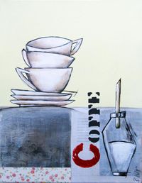 Coffe - Acrylcollage, 40 cm x 30 cm
