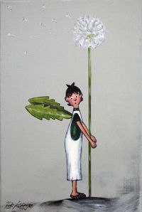 Gl&uuml;ckskind, Pusteblumenjunge - Acryl, 30 cm x 20 cm