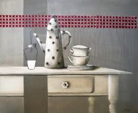 Kaffeetafel - Acrylcollage, 50 cm x 70 cm