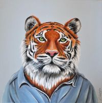 Mr. Tiger - Acryl, 50 cm x 50 cm