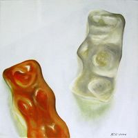 Gummib&auml;rchen II - Acryl, 40 cm x 40 cm