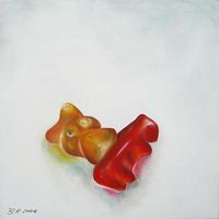 Gummib&auml;rchen IV - Acryl, 40 cm x 40 cm